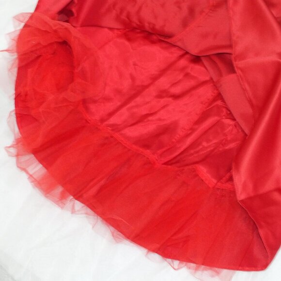 Vintage Jessica McClintock for Gunne Sax Strapless Formal Prom Dress Red 9/10 - Picture 12 of 15